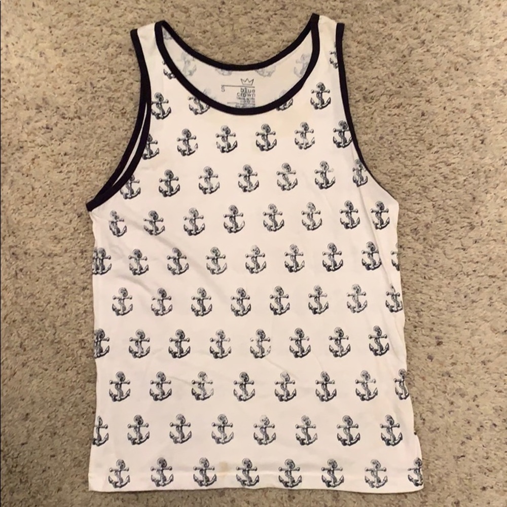 Mens white tank top